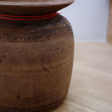 画像をギャラリービューアに読み込む, Vintage Wooden Pot W/Glass Cylinder J-0149
