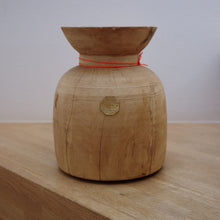 画像をギャラリービューアに読み込む, Vintage Wooden Pot W/Glass Cylinder J-0164
