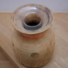 画像をギャラリービューアに読み込む, Vintage Wooden Pot W/Glass Cylinder J-0164
