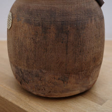 画像をギャラリービューアに読み込む, Vintage Wooden Pot W/Glass Cylinder J-0190
