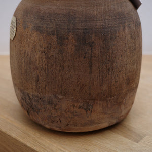 Vintage Wooden Pot W/Glass Cylinder J-0190