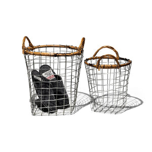 Rattan Top Wire Basket - Medium